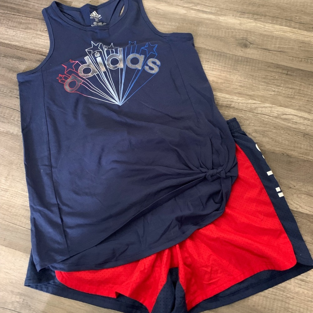 Adidas shorts and tank outfit YL